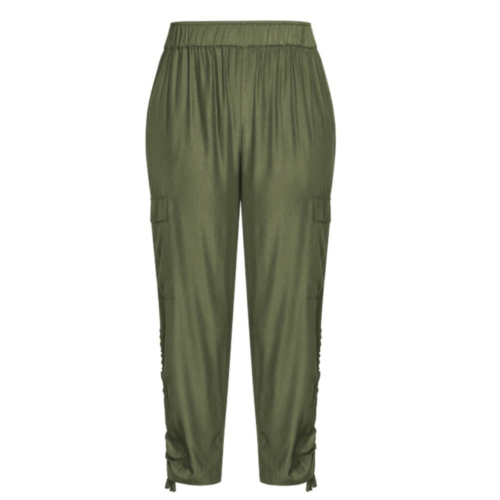 ARNA YORK Olive Shiloh Ruched Pant 3LM04.10 - Picture 3 of 6
